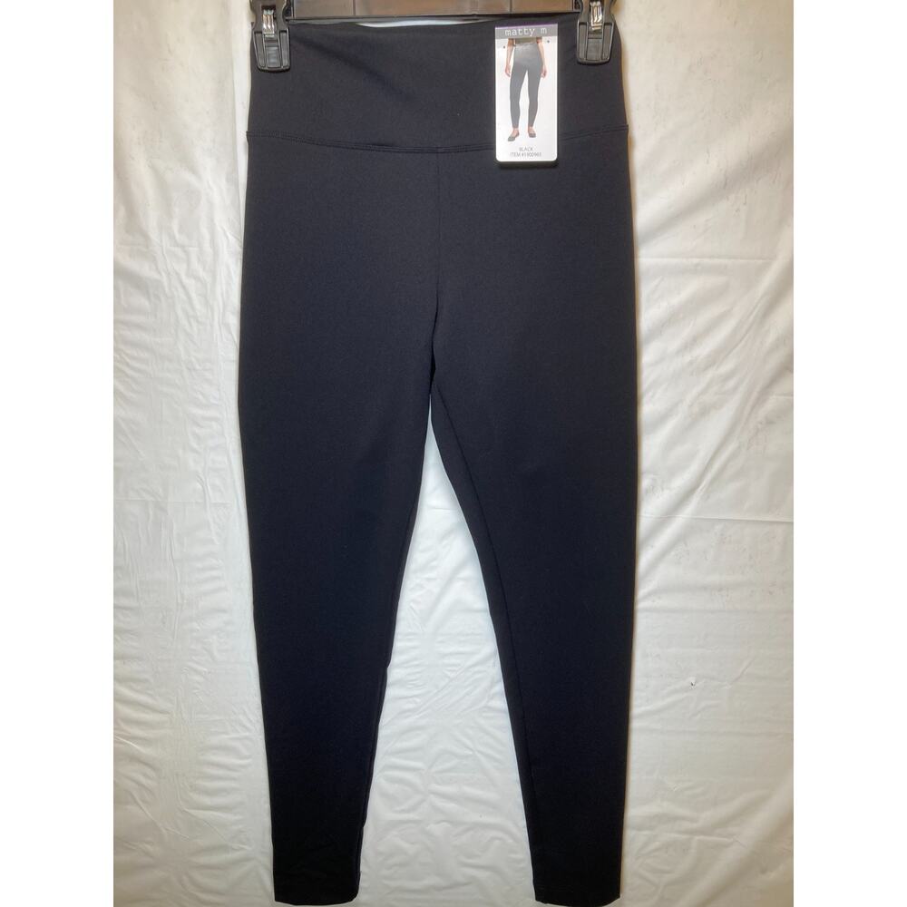 Matty M Women's Stretch High Rise Pull-On Leggings, Black, Size XS